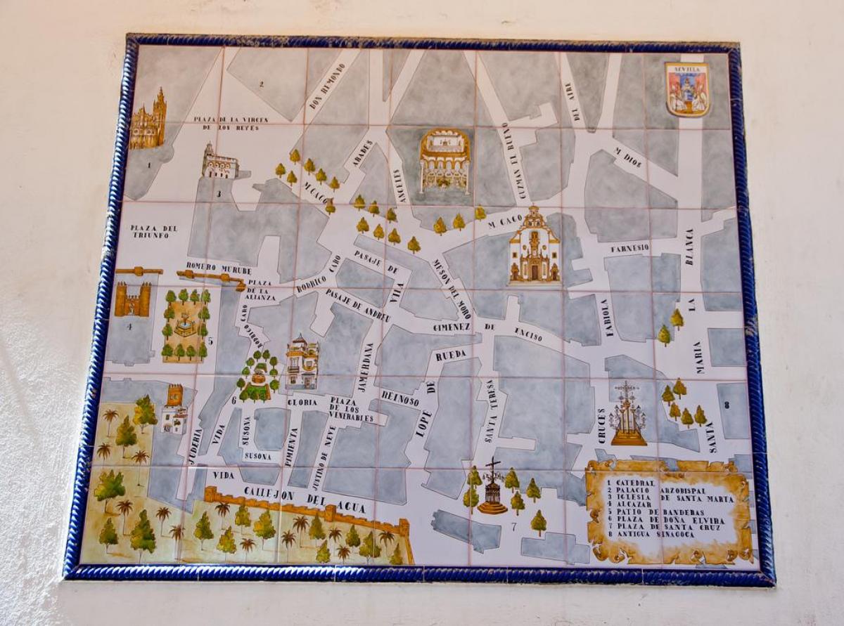 mapa ng jewish quarter Seville