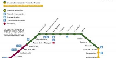 Mapa ng Seville subway