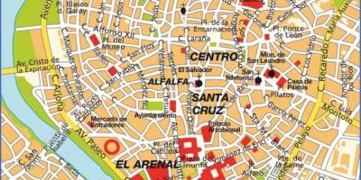 Seville spain mapa pinupuntahan ng mga turista
