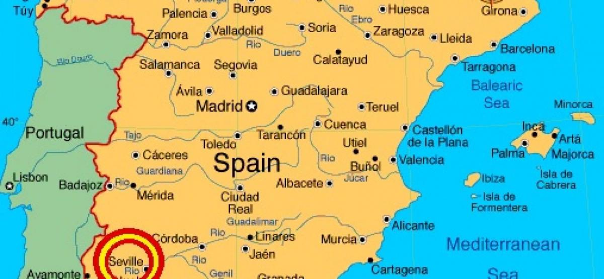 mapa ng espanya ng pagpapakita ng Seville