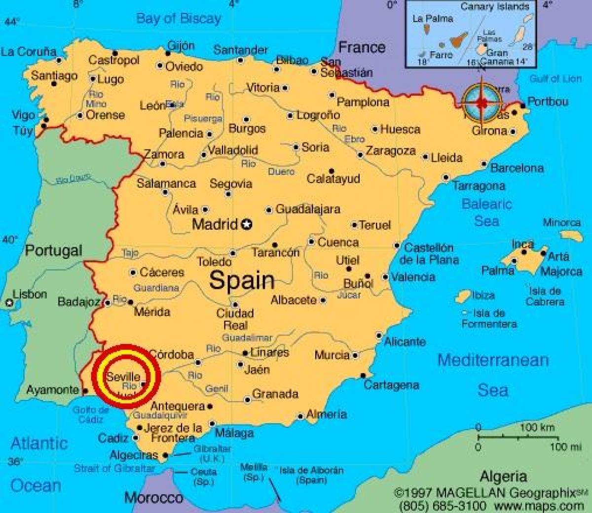 Sevilla espana mapa