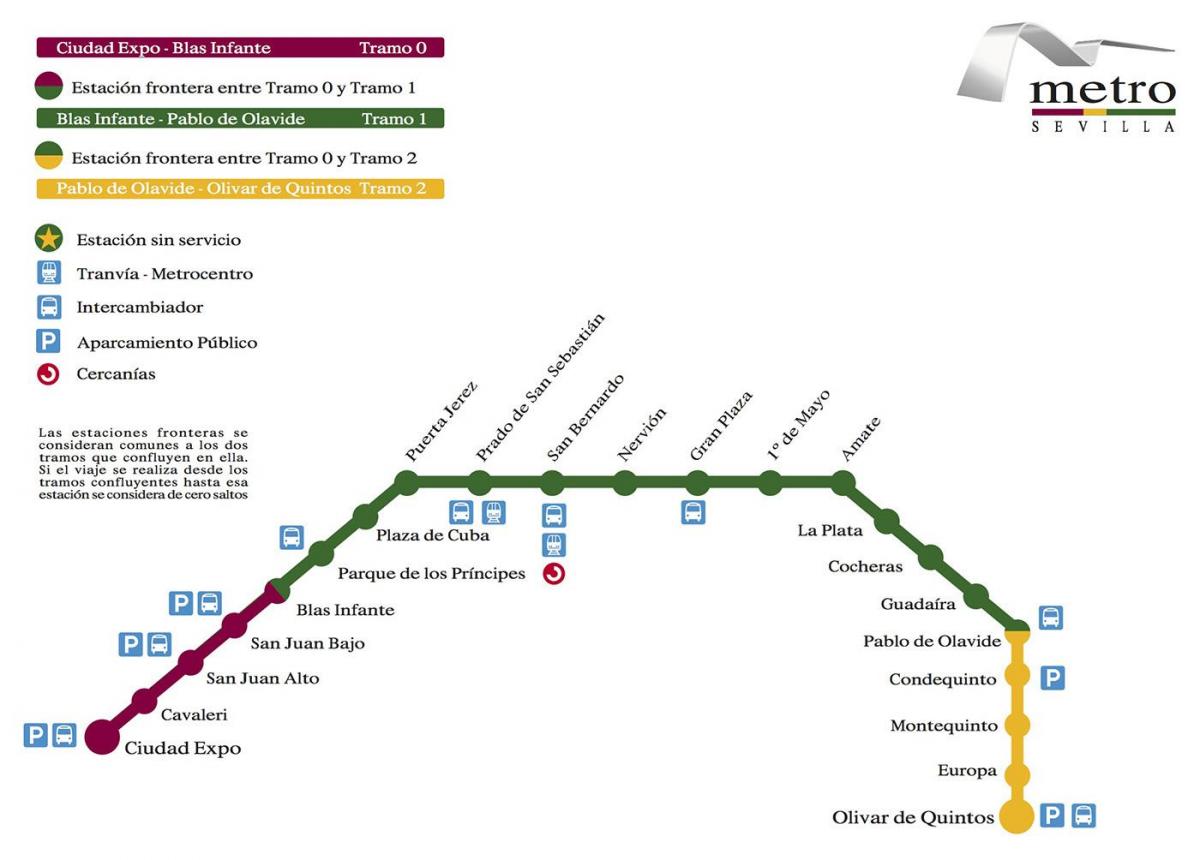 mapa ng Seville subway